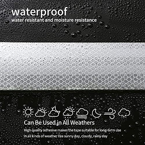 Reflective Tape, Waterproof Self Adhesive Dot Safety Reflector - color: White, size: 4 Inch x 32.8 Feet
