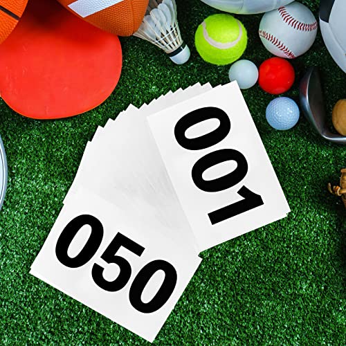 Running Bibs Race Competitor Numbers Waterproof Runners Race Numbers with Safety Pins for Marathon Races Events 5.9" x 7.9" - style: Number 301-400
