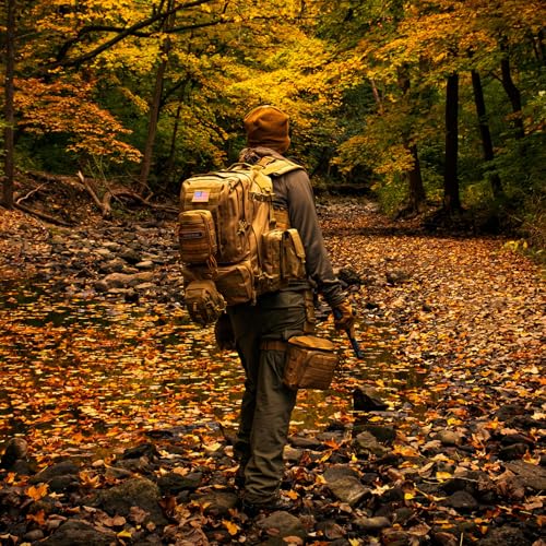 FOX OUTDOOR PRODUCTS Advanced 3-Day Combat Pack | 69L Tactical Backpack w/Dual Hydration Ports, Compression Straps & Storage - color: Coyote