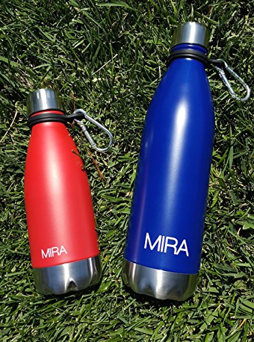 MIRA Durable Silicone Carrier with Carabiner Clip | Fits Any 12oz, 17oz and 25oz Cola Shaped Water Bottles for Outdoor Activities or Daily Use - size: 1 Pack