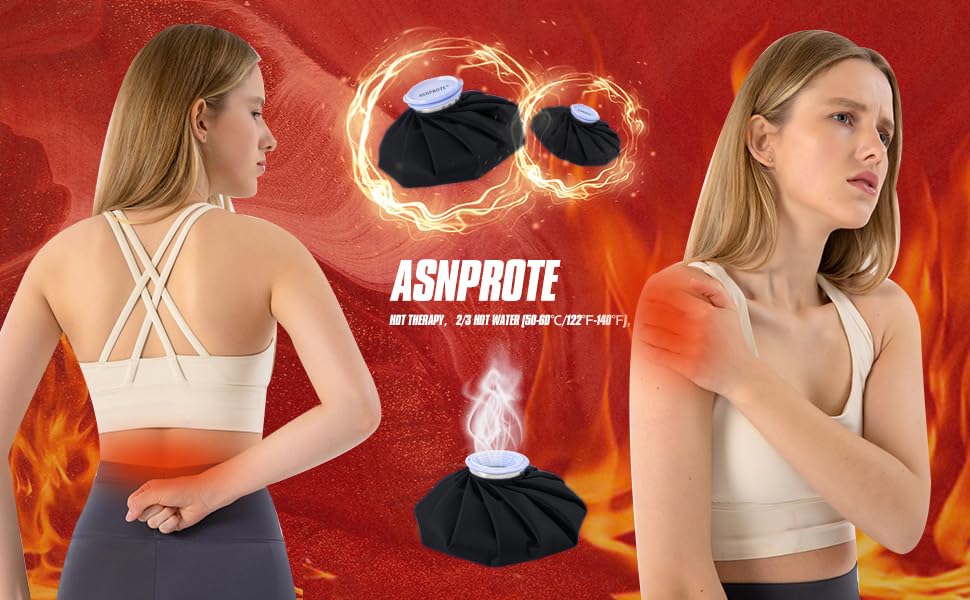 Ice Bags Ice Packs for Injuries,Reusable Ice Bags refillable Ice Pack Hot Water Bottle Hot Water Bag for Knee Head Hand Face Pain Relief,Hot Cold Compress,2Packs(9”&11”) Black - size: 9" & 11", style: Black