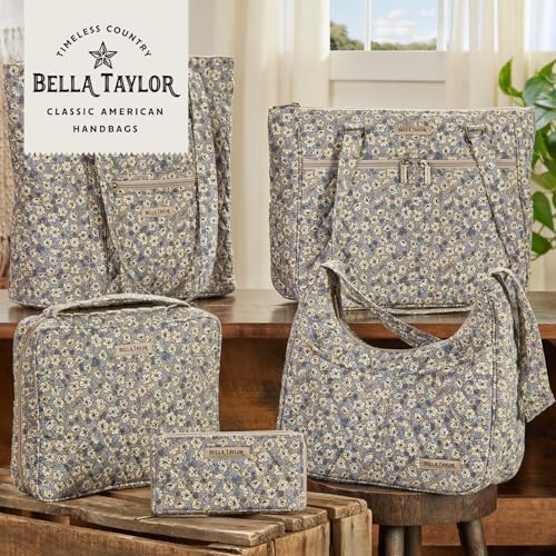 Bella Taylor ID Lanyard, Quilted ID Holder, Khaki Floral - color: Khaki Floral