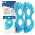 USA Merchant - 2 Redesigned Therapeutic Spa Gel Bead Eye Masks - Hot/Cold Reusable Ice Packs with Flexible Beads - Compress Therapy for Puffy Eyes, Dark Circles, Headaches, Migraines, Stress Relief - color: Blue