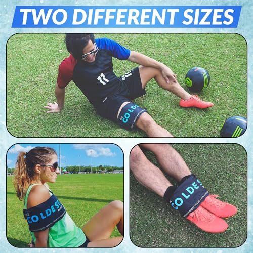 Coldest Gel Ice Pack Flexible Compress with Straps Provides Alleviate Joint and Muscle Pain Flexible Therapy Injuries - Shoulder, Back, Knee, Neck, Ankle Hip Elbow Foot & More (Large)