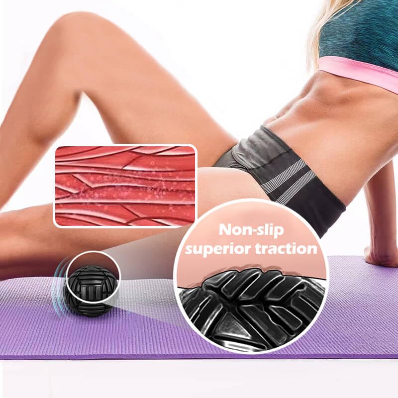 Tetop Fitness Muscle Massage Ball, 3.15in, Therapy Ball for Trigger Point Massage, Myofascial release, Mobility ball for Exercise & Recovery (Purple) - color: Purple