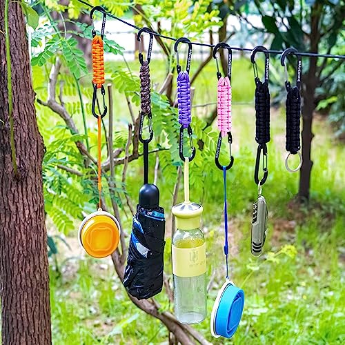 BRAVESHINE Paracord Keychain Carabiner Clip | D Ring Hanger Lanyard Hook - color: Purple