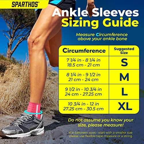 Sparthos Ankle Brace for Women & Men, Foot Compression Sleeve - Pink-XL - color: Flamingo Pink