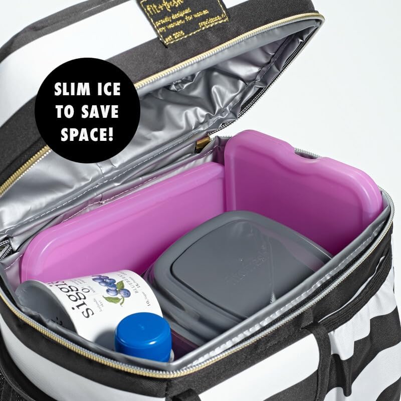 Cool Coolers by Fit & Fresh 4 Pack XL Slim Ice Packs, Quick Freeze Space Saving Reusable Ice Packs for Lunch Boxes or Coolers - color: Purple (8 Pack)