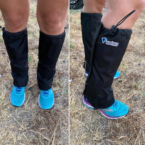 Azarxis Hiking Gaiters for Outdoor Hunting Walking Backpacking Women Men Ankle Leg Guard Boot Legging Cover Snow Waterproof - color: #01 Dark Grey