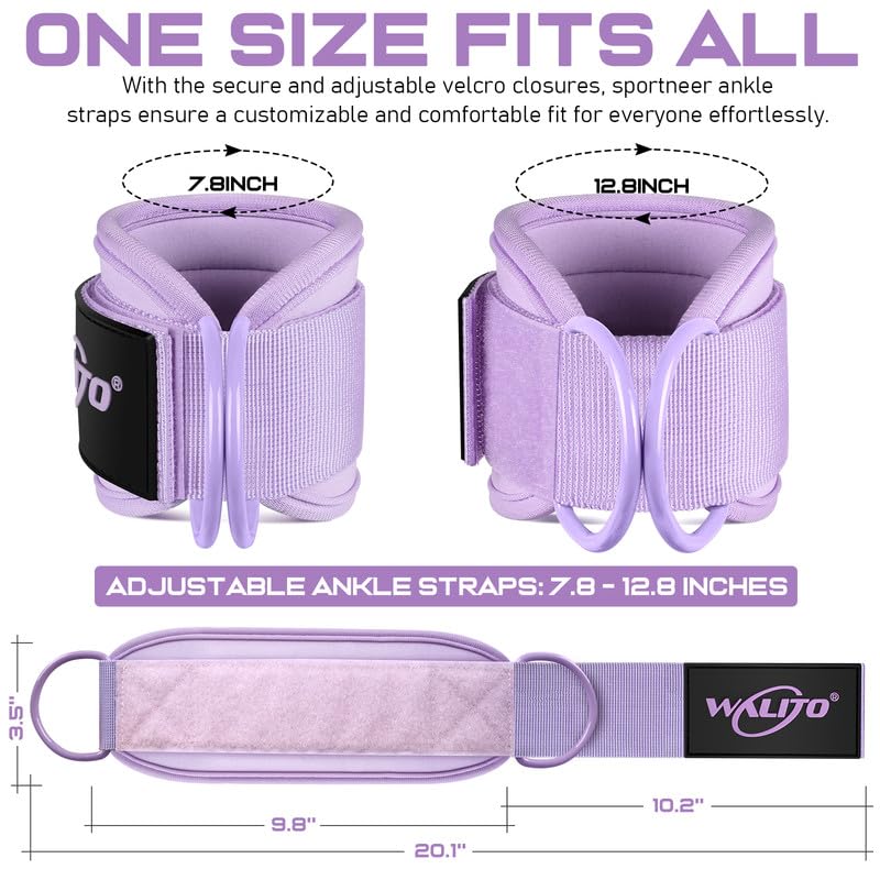 Ankle Straps for Cable Machines, Leg Straps for Glute Kick Back Accessories - color: Macaron Purple
