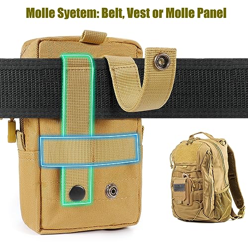 SOWHUP Tactical Molle Pouch Cell Phone Pouch Holster Small Utility EDC Pouch Gadget Organizer Bag - color: MC1