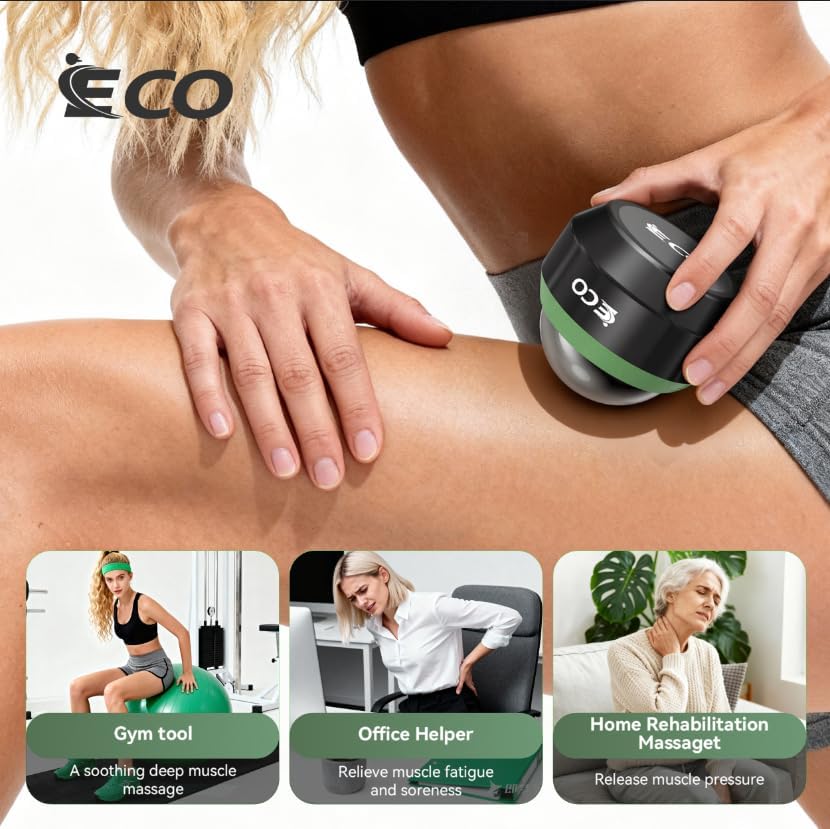 iECO Massage Ice Roller Ball Cold & Heat Therapy Plantar Fasciitis Roller - color: Black & Green