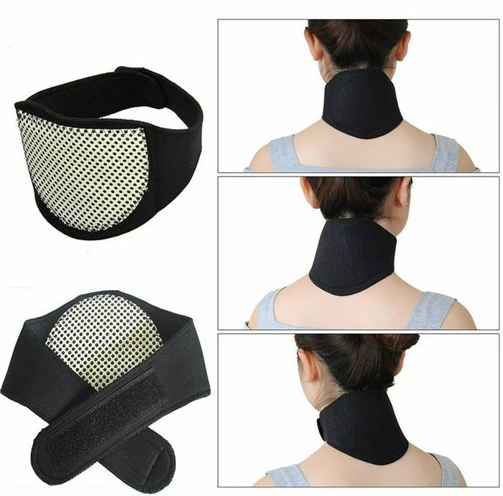 Neck Brace,Neck Support Brace Neck Pain Relief Strap Self Heated Natural Physical Therapy Healing Neck Wrap for Men Women Flexible Cervical Collar Neck Pain Relief Stiffness Travel Brace