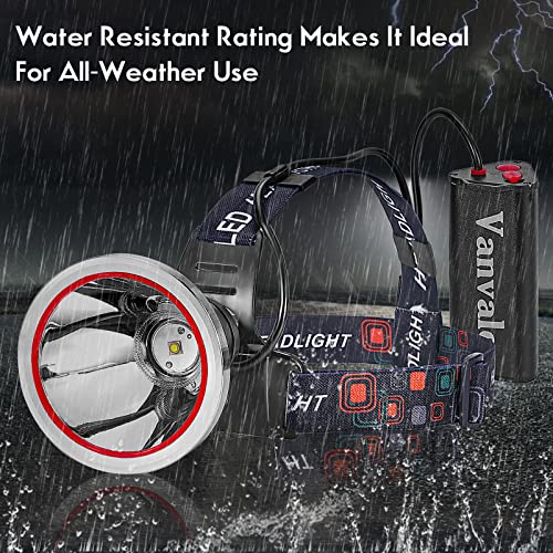Super Bright Rechargeable LED Headlamp IPX4 Water Resistant Head Light with Charger,Ultra Bright Flashlight Hunting Lamp for Outdoor（Yellow Light） - size: F382-Yellow Light