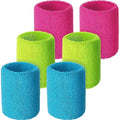WILLBOND Wrist Sweatbands - color: Neon pink, neon green, sky blue