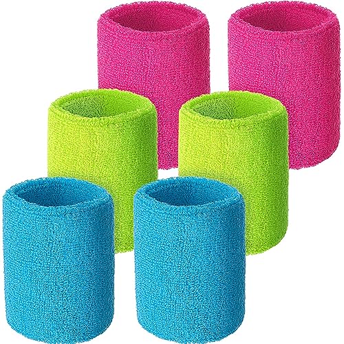 WILLBOND Wrist Sweatbands - color: Neon pink, neon green, sky blue