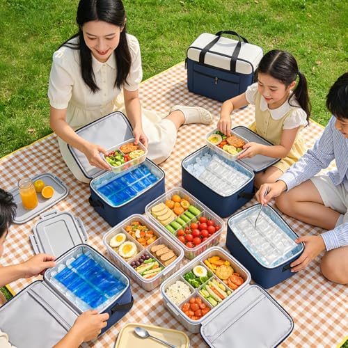 SportEmblema Flexible 2 Pack Small Ice Pack for Bento Lunch Boxes & Cooler - color: Blue