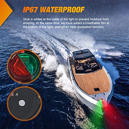 Nilight Marine Boat Navigation Light 24LED Red Green Signals Bow Lights - color: 24LED Navigation Light-1Pc