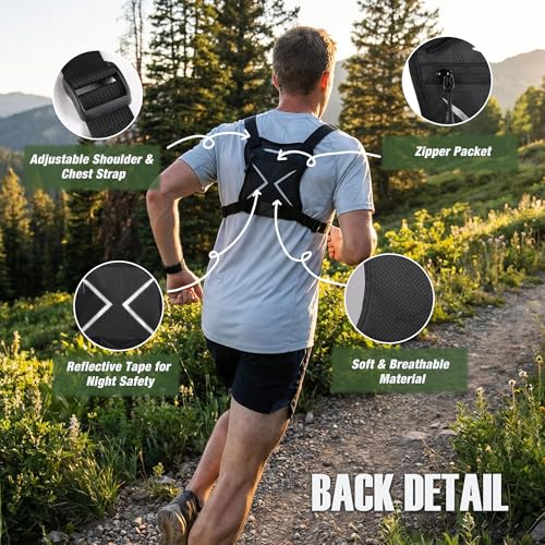 PLUSINNO Chest Bag For Men and Women, Chest Rig Tactical Vest for Sport, Running Phone Holder, EDC Travel Chest Pack for Hiking, Running, Motorcycling,Workouts