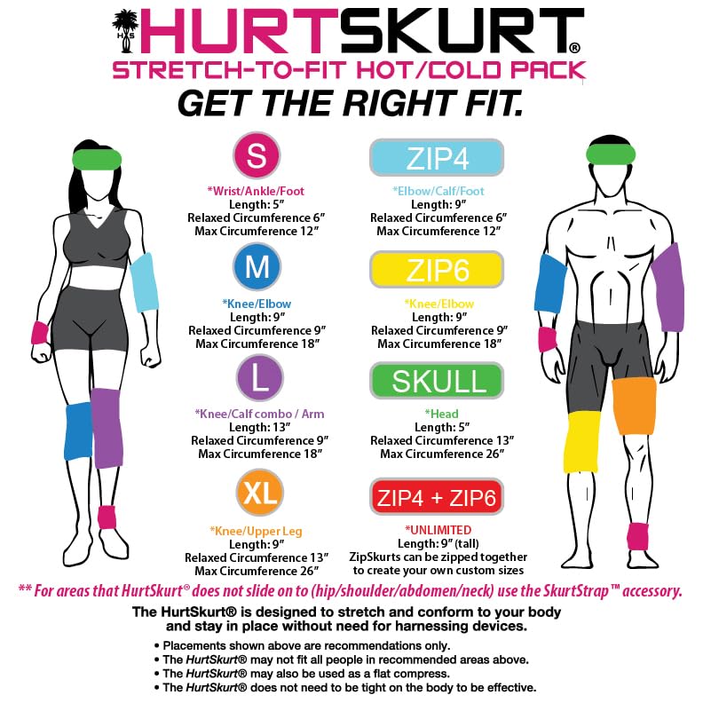 HurtSkurt® Premium Ice Therapy Sleeve – Flat Black Small – Stretch-Fit Wearable Cold Compression Wrap for Knee, Leg, Elbow & Ankle Recovery, Durable, Machine Washable, Stays Cold Longer - color: Flat Black, size: Small