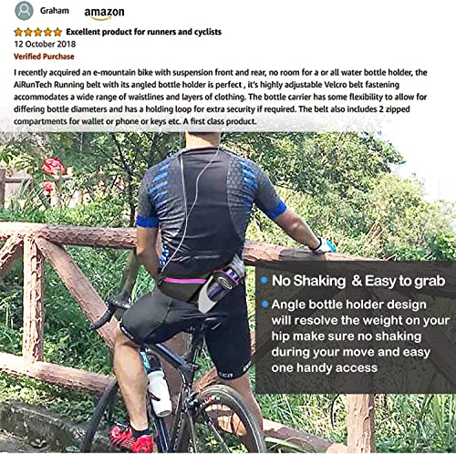 AiRunTech Running Hydration Belt with Water Bottle Holder,Hiking Fanny Pack for Phone and Wallet,Running Bag Runners Essentials Accessories Marathon Triathlon Walking Jogging Gear Gift - color: Without Bottle Hydration Belt(PK)