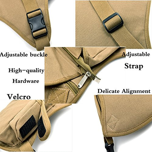 Small Multi-Purpose Drop Waist Leg Bag Canvas Utility Tactical Hip Molle Pack Sport Camping Hiking Motorcycle Racing Thigh Pouch Khaki - color: Khaki