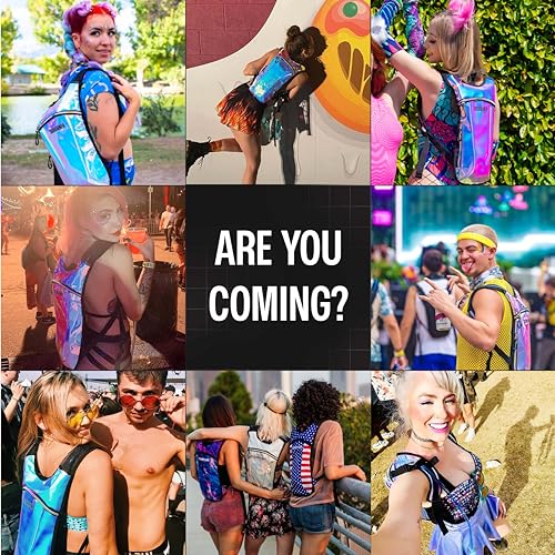 Sojourner Rave Hydration Pack - Hydration Backpack - Hydropack with 2L Bladder - Water Backpack for Festivals, Hiking, Running, Biking and More - color: Neon Tiger