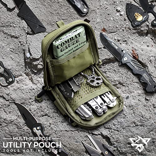 WYNEX Tactical Phone Pouch Molle, EDC Phone Holster, Small Admim Pouch - color: Army Green