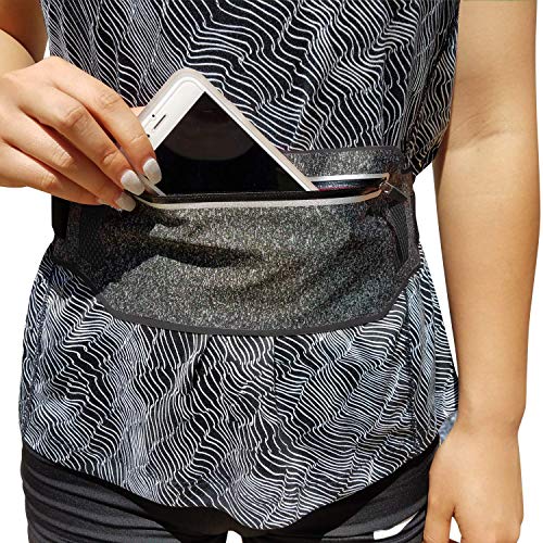 ANJ Outdoors Super Slim Water Resistant Money Belt, Running Belt for Women and Men, Expandable Phone Belt to Hold Cell Phones, Cards, and Money. Ideal Waist Bag Waist Pack for Travel, Sports and Yoga…