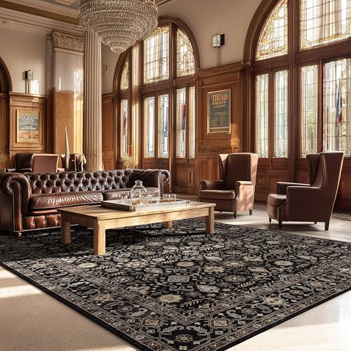 Ruaruarug Washable Area Rug 8×10 for Living Room, Ultra Soft, Black Gold - color: Black Gold, size: 8' x 10' (Rectangular)