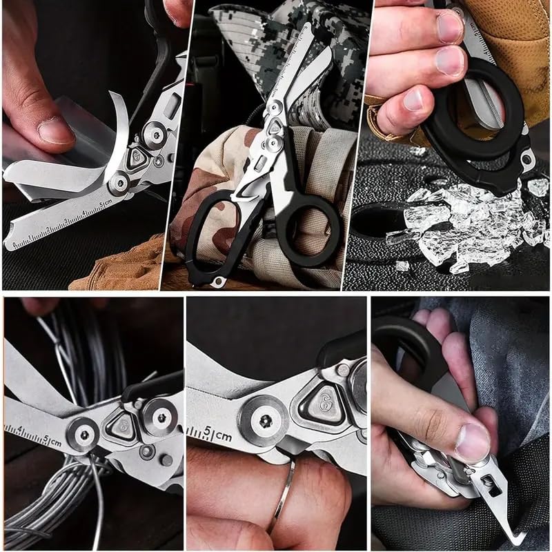 6-in-1 Heavy-Duty Emergency trauma shears (Yellow Black) - color: Yellow Black