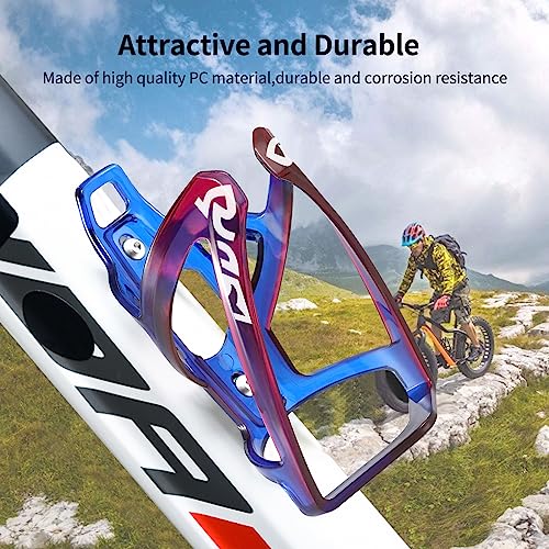 Suruid Bike Water Bottle Cage, Universal Bike Water Drink Holder Durable Ultralight Plastic Water Bottle Holder for Bicycle, Cycling Bottle Cages for MTB, Road Bike, Mountain Bike,2 Pack - Blue Purple - color: Blue Purple
