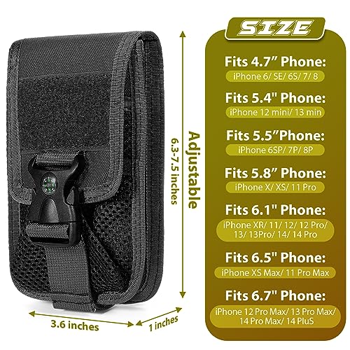 SOWHUP Tactical Molle Pouch Cell Phone Pouch Holster Small Utility EDC Pouch Gadget Organizer Bag - color: Black3