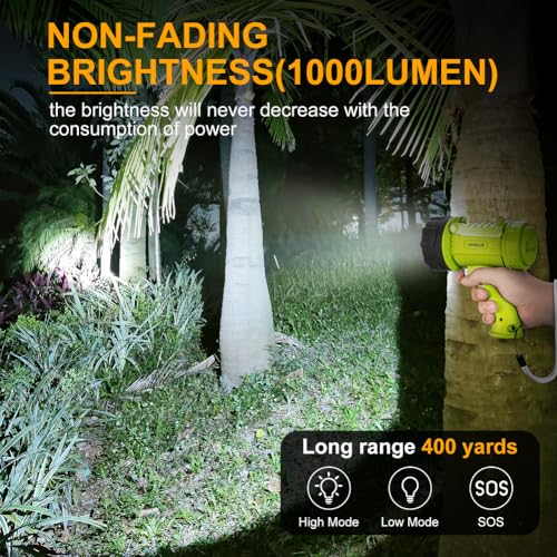 YIERBLUE Rechargeable Spotlight Flashlight with High Lumen LED - color: Fluorescent
