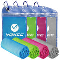 YQXCC 4 Pack Cooling Towels, 40"x12", Ice Cool Towels for Neck & Face - color: Light Gray, Light Blue, Green, Rose Red
