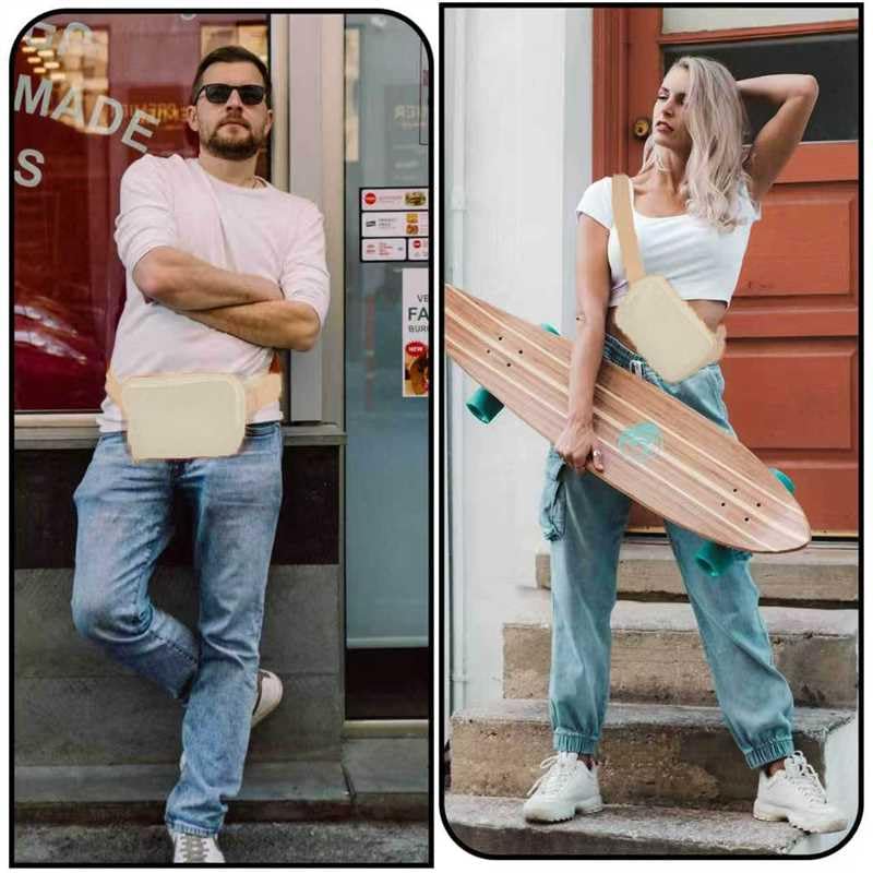 Amazerbst Belt Bag, Fanny Pack, Everywhere Belt Bag,40 Inch Adjustable Strap,for Women and Men,Waterproof - color: Brown