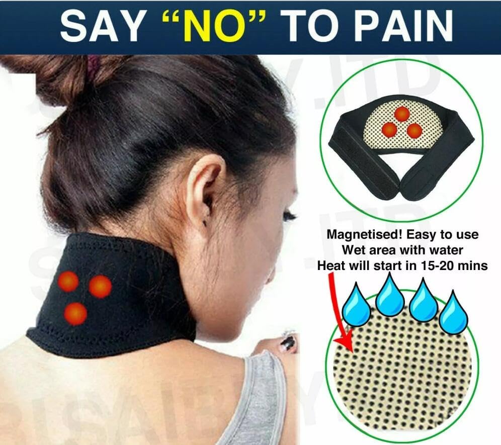 Neck Brace,Neck Support Brace Neck Pain Relief Strap Self Heated Natural Physical Therapy Healing Neck Wrap for Men Women Flexible Cervical Collar Neck Pain Relief Stiffness Travel Brace