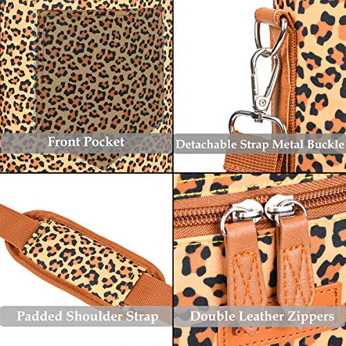 Tirrinia 2 Bottle Insulated Wine Tote Carrier Bag - color: Cheetah, size: 2 Bottle-without front pocket