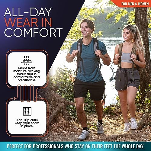 Ankle Brace Socks - Ankle Compression Sleeve - Foot Brace for Women & Men - color: Black, size: Medium