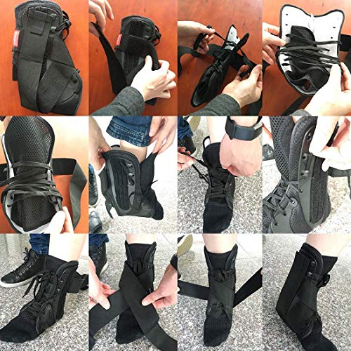Kuangmi Ankle Brace Stabilizers Adjustable Ankle Support for Sports Protect, Sprained Ankle, Ligament Damage, Injury Recovery 1 Piece (L) - size: Large