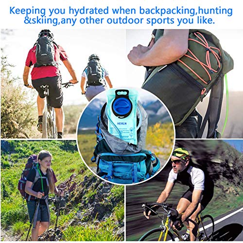 HEIKLN Hydration Bladder 1.5L-2L-2.5L-3L,Leak Proof Water Reservoir, BPA Free Military Water Storage Bladder Bag Hydration Pack Replacement Easy Clean for Bicycling Hiking Camping Hunting Running - color: 2L Green