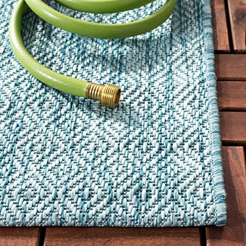 SAFAVIEH Courtyard Outdoor Runner Rug 2'3"x8', Aqua & Aqua CY8520-37122 - color: Aqua, size: 2'3" x 8' (Runner)
