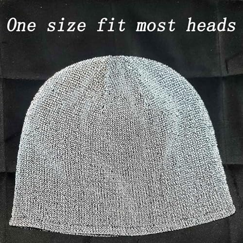 Reflective Beanie Hat High Visibility Warm Winter Loop Knit Cap Gifts for Women Men - color: 2 Pack