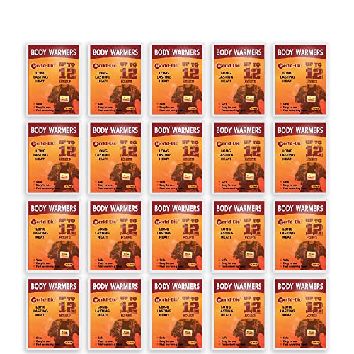 WORLD-BIO Body Warmers for Cold Weather, Heat Warmer Patch Disposable with Adhesive Backing Gives Hours Warm - 12/20/32/40 Packs, Hand Warmers Long Lasting Safe Natural Odorless - style: Body Warmer 20 Packs