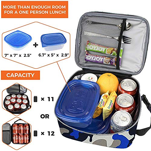 ZM-YOUTOO Lunch Box for Men - Reusable Lunch Bag Men Adult Women- Insulated Small LunchBox (Camouflage) - color: Camouflage