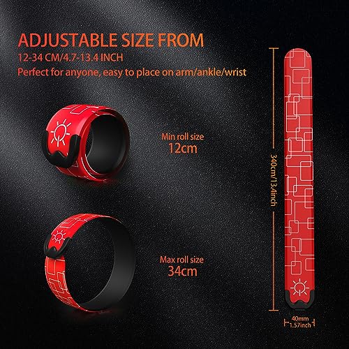 2 Pack LED Armband - Rechargeable Running Lights with Reflective Gear, High Visibility LED Wristband Lights - color: red
