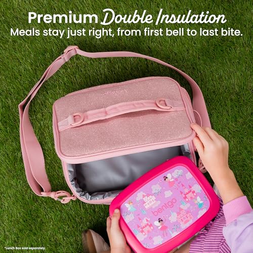 Bentgo Kids Prints Double-Insulated Reusable Lunch Bag - color: Glitter Edition - Petal Pink