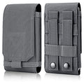 Tactical Molle Phone Holster Pouch, Universal Belt Waist Bag for iPhone 18 Pro Max/17 Pro/17/16 Pro Max/15 Pro Max/14 Pro Max/13, Samsung S26 Ultra/S25/S24, Size L - color: Gray(1 Pack)