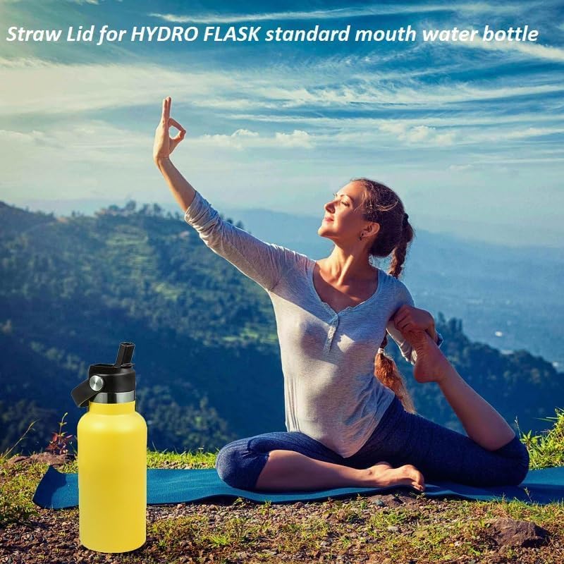 Starfish Straw Lid for Hydro Flask Standard Mouth 18 21 24 oz, Replacement Sport Cap with Handle, BPA-Free Straw Lid with 2 Straws + Brush, for Home Beach Park Picnic Leisure - color: Starfish