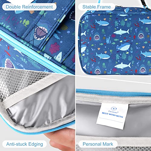 Genteen Kids Insulated Lunch Box for Boys Girls,Back to School,Office - color: P-1pk Shark